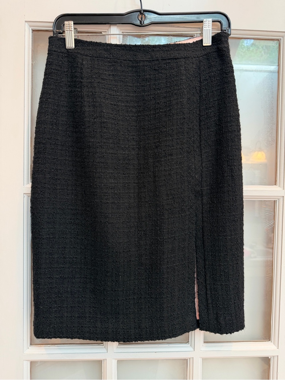 Vintage An Original Milly of New York Classic Black Wool Tweed Skirt Size 4